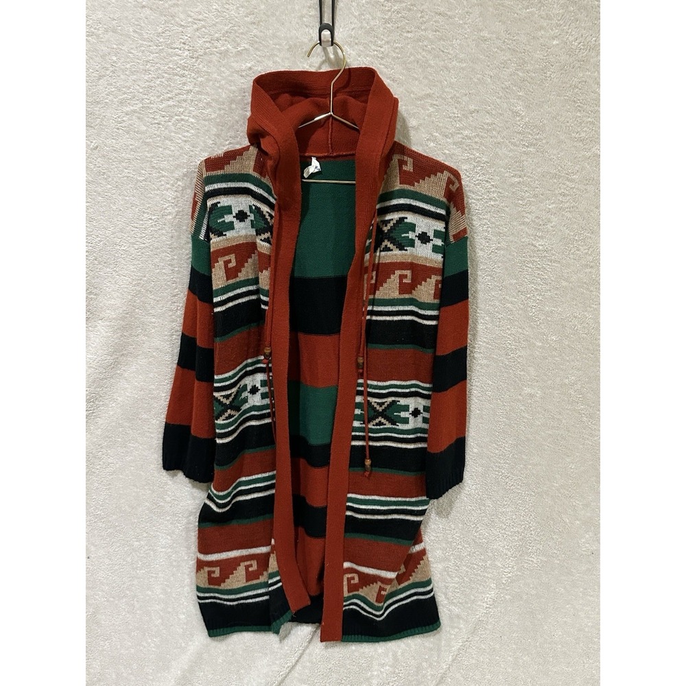 Vintage Pandora Belted Cardigan Sweater Boho Women's Retro Southwestern Duster